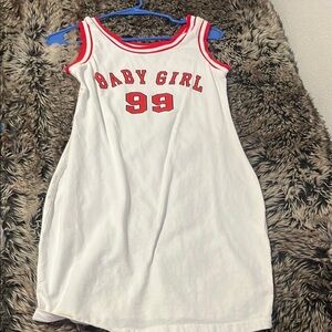 SHEIN White and Red Sleeveless Dress